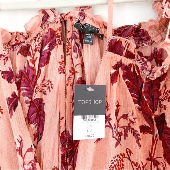New TOP SHOP Floral Ruffle Romper NWT - Picture 4 of 6